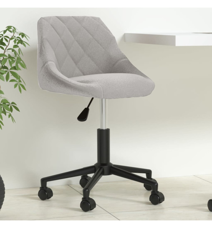 Chaise pivotante de bureau Gris clair Velours | Mobilier & Déco