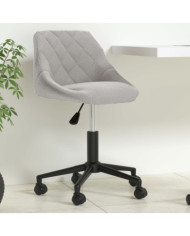 Chaise pivotante de bureau Gris clair Velours | Mobilier & Déco