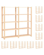 Étagères de rangement à 5 niveaux 10pcs 170x38x170cm Pin 500 kg | Mobilier & Déco