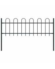 Clôture de jardin avec dessus en cerceau Acier 1,8 m Noir | Mobilier & Déco