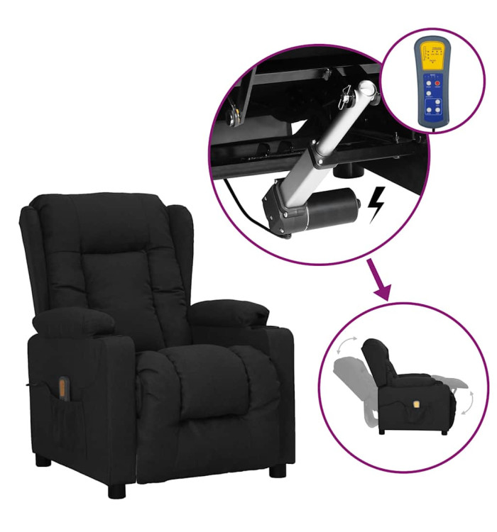 Fauteuil de massage Noir Tissu | Mobilier & Déco