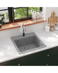 Évier de cuisine en granit Bac unique Gris | Mobilier & Déco