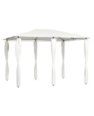 Belvédère avec revêtement de poteaux 3x4x2,6 m Crème 160 g/m² | Mobilier & Déco