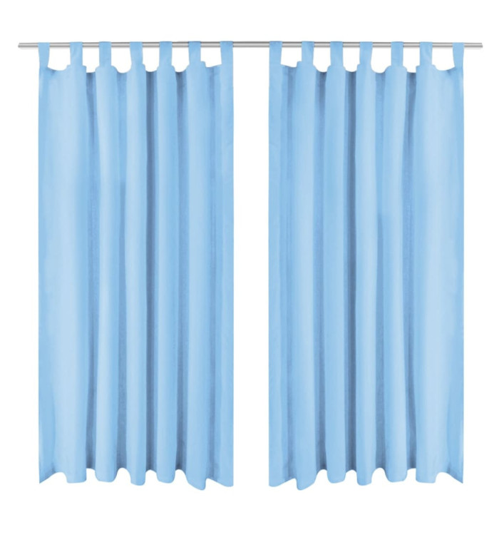 Rideau occultant avec boucles 2 pcs 140 x 175 cm Turquoise | Mobilier & Déco