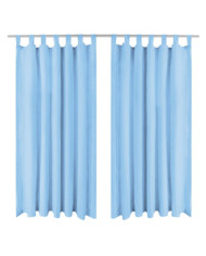 Rideau occultant avec boucles 2 pcs 140 x 175 cm Turquoise | Mobilier & Déco