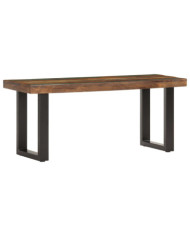 Banc 110 cm Bois de récupération solide et acier | Mobilier & Déco