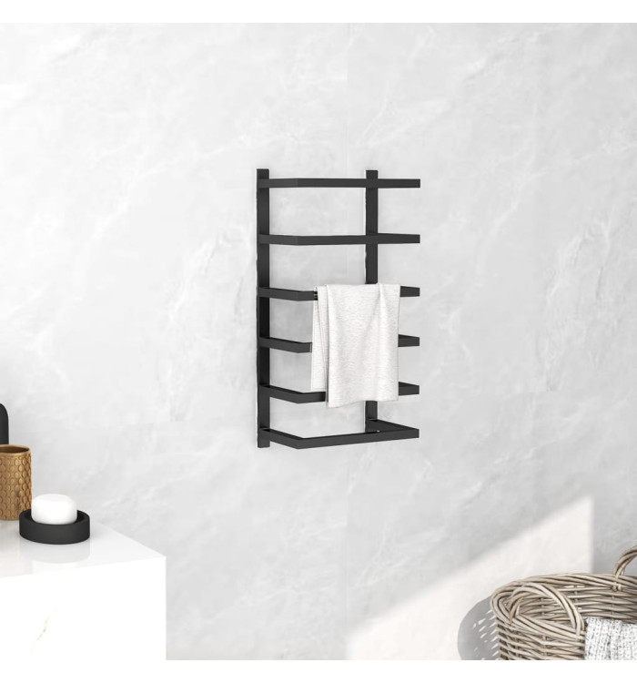 Porte-serviette Noir 24x12x48 cm Acier | Mobilier & Déco