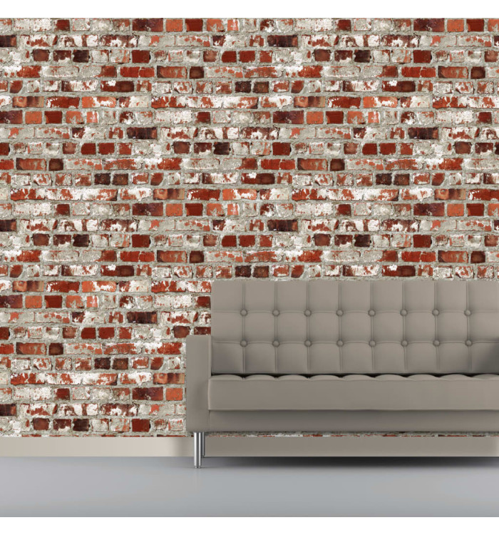 DUTCH WALLCOVERINGS Papier peint Brique Rouge | Mobilier & Déco