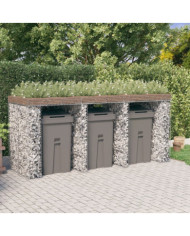 Mur de gabion pour poubelle 270x91x120 cm fer galvanisé | Mobilier & Déco