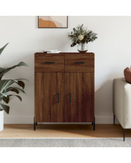 Buffet chêne marron 69,5x34x90 cm bois d'ingénierie | Mobilier & Déco