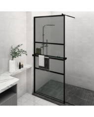 Paroi de douche avec étagère Noir 100x195cm Verre ESGetAluminium | Mobilier & Déco