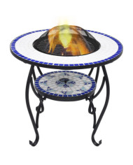 Table de foyer mosaïque Bleu et blanc 68 cm Céramique | Mobilier & Déco