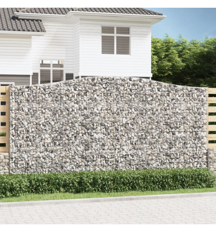Paniers à gabions arqués 5 pcs 400x30x200/220 cm Fer galvanisé | Mobilier & Déco