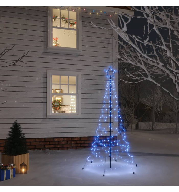Sapin de Noël avec piquet Bleu 200 LED 180 cm | Mobilier & Déco