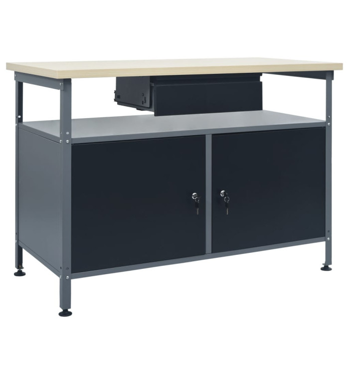 Établi Noir 120x60x85 cm Acier | Mobilier & Déco