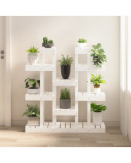 Support à plantes Blanc 104,5x25x109,5 cm Bois massif de pin | Mobilier & Déco