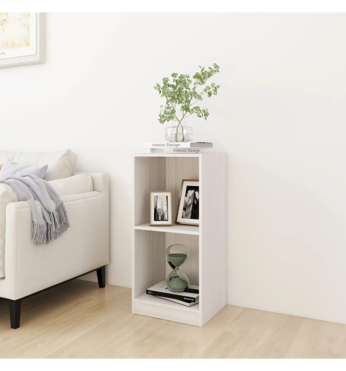 Armoire d'appoint blanc 35,5x33,5x76 cm bois de pin massif | Mobilier & Déco