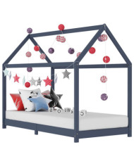Cadre de lit d'enfant Gris Bois de pin massif 90 x 200 cm | Mobilier & Déco