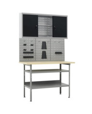 Établi avec 3 panneaux muraux et 1 armoire | Mobilier & Déco
