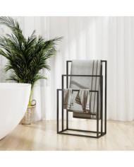 Porte-serviettes sur pied Noir 48x24x79 cm Fer | Mobilier & Déco
