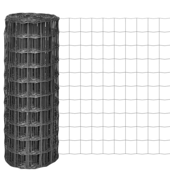Clôture euro Acier 10 x 1 m Gris | Mobilier & Déco