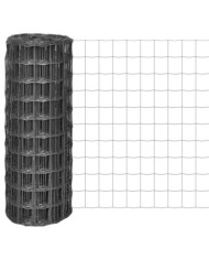 Clôture euro Acier 10 x 1 m Gris | Mobilier & Déco