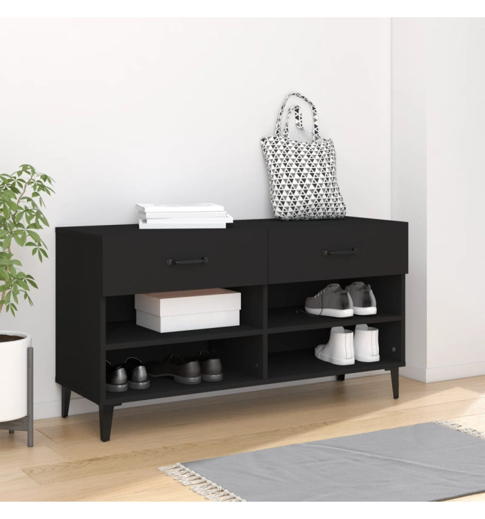 Armoire à chaussures Noir 102x35x55 cm Bois d'ingénierie | Mobilier & Déco