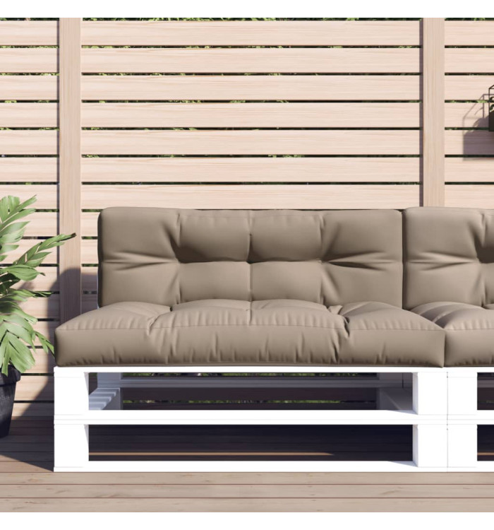 Coussins de palette lot de 2 taupe tissu | Mobilier & Déco