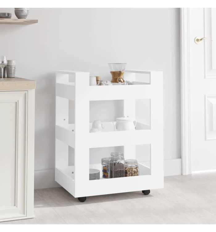 Chariot de cuisine Blanc 60x45x80 cm Bois d'ingénierie | Mobilier & Déco