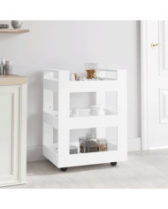Chariot de cuisine Blanc 60x45x80 cm Bois d'ingénierie | Mobilier & Déco