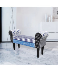 Banc Design avec patchwork Bleu et blanc | Mobilier & Déco