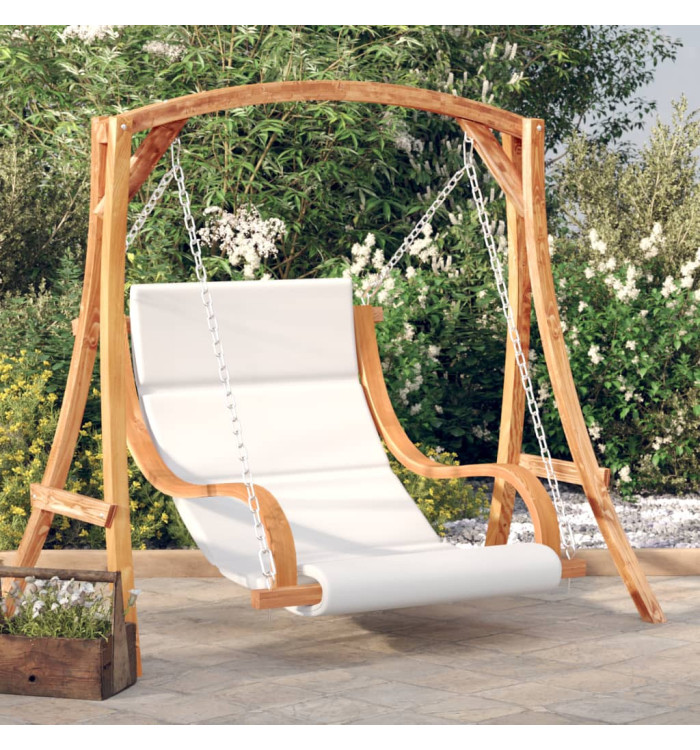 Chaise balançoire avec coussin bois d'épicéa avec finition teck | Mobilier & Déco