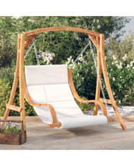Chaise balançoire avec coussin bois d'épicéa avec finition teck | Mobilier & Déco