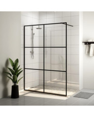 Paroi de douche avec verre ESG transparent 140x195 cm Noir | Mobilier & Déco