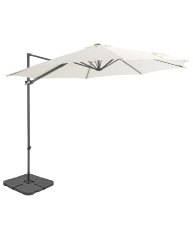 Parasol de jardin avec base portable sable | Mobilier & Déco