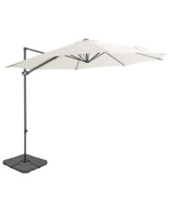 Parasol de jardin avec base portable sable | Mobilier & Déco