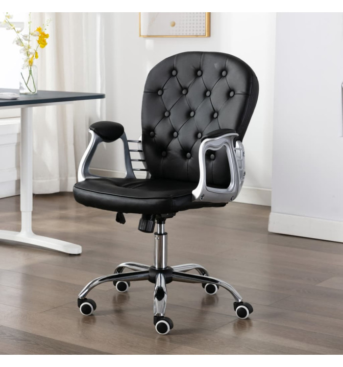 Chaise de bureau pivotante Noir Similicuir | Mobilier & Déco