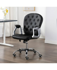 Chaise de bureau pivotante Noir Similicuir | Mobilier & Déco
