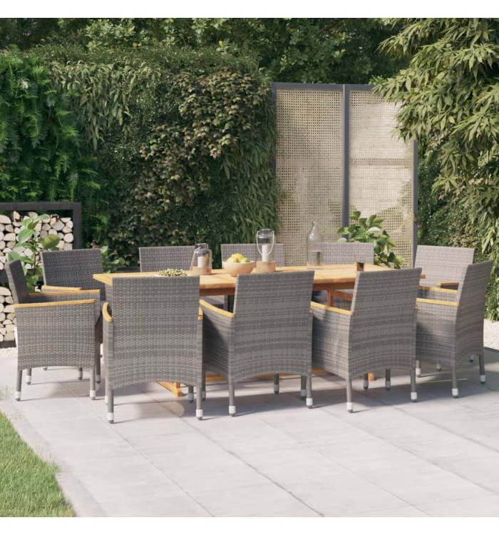 Ensemble à manger de jardin 11 pcs avec coussins Gris | Mobilier & Déco