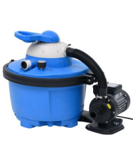 Pompe de filtration à sable Bleu et noir 385x620x432mm 200W 25L | Mobilier & Déco