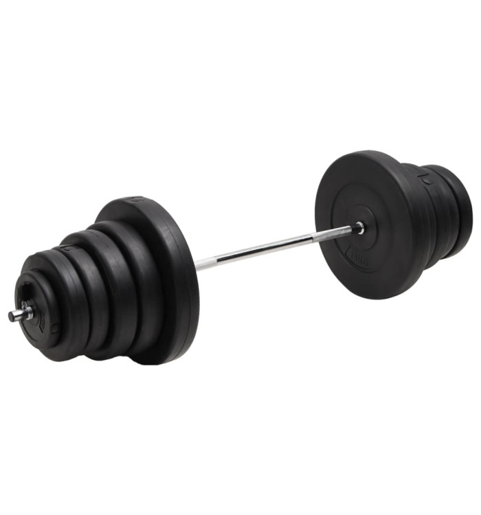 Barre d'haltères avec plaques 90 kg | Mobilier & Déco