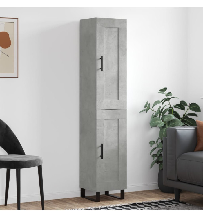 Buffet haut Gris béton 34,5x34x180 cm Bois d'ingénierie | Mobilier & Déco