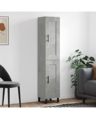 Buffet haut Gris béton 34,5x34x180 cm Bois d'ingénierie | Mobilier & Déco