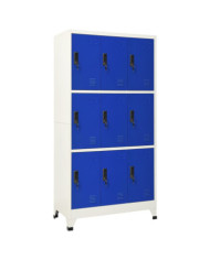 Armoire à casiers Gris et bleu 90x45x180 cm Acier | Mobilier & Déco