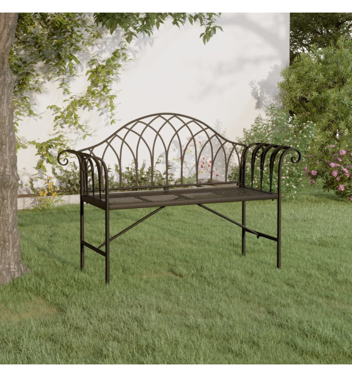 Banc de jardin 2 places 128 cm Noir Acier | Mobilier & Déco