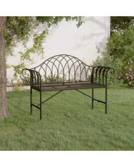 Banc de jardin 2 places 128 cm Noir Acier | Mobilier & Déco