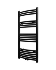 Sèche-serviettes eau chaude à rails incurvés noir 500 x 1160 mm | Mobilier & Déco
