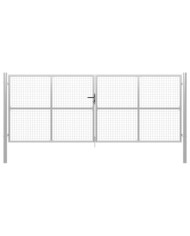 Porte de jardin Acier galvanisé 415x200 cm Argenté | Mobilier & Déco