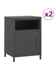 Tables de chevet 2 pcs Anthracite 35x35x51 cm Acier | Mobilier & Déco