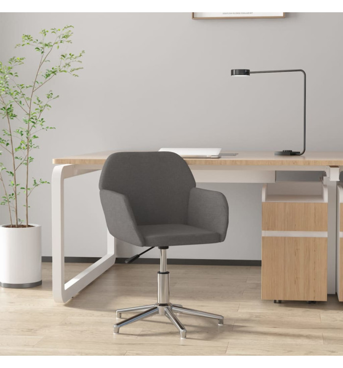 Chaise pivotante de bureau Gris clair Tissu | Mobilier & Déco